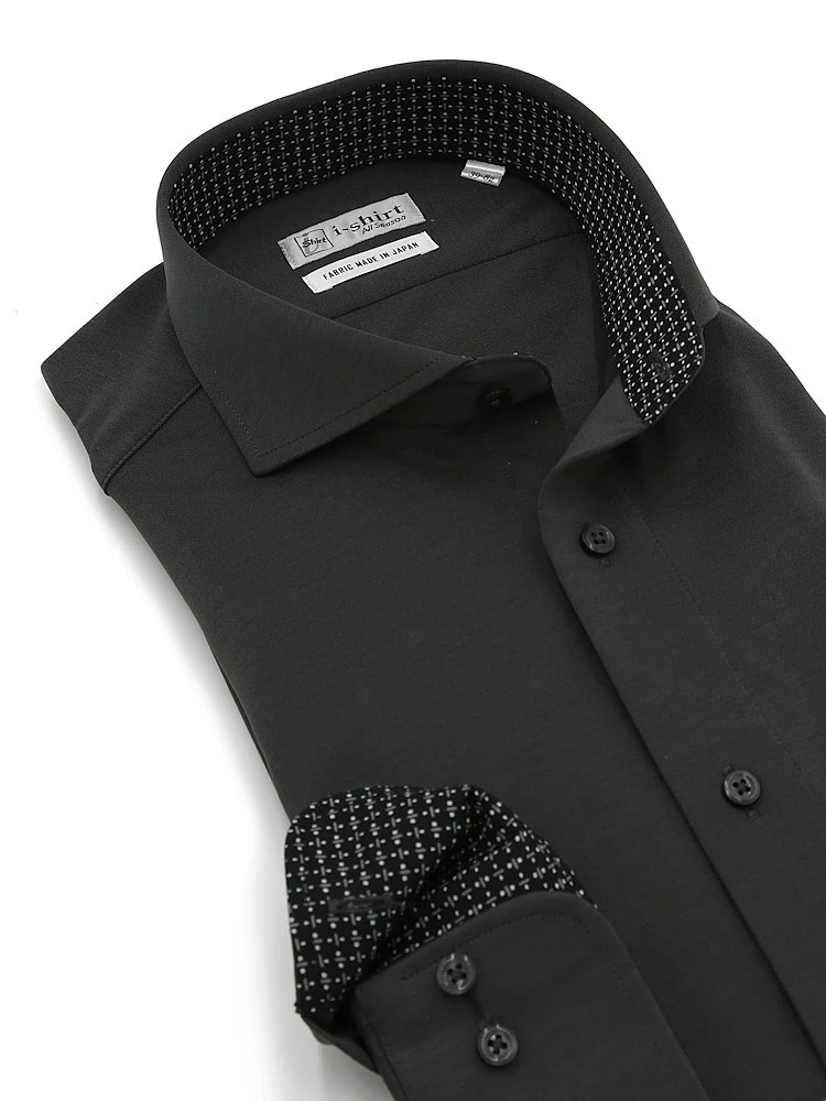 L．グレー 【完全ノーアイロン】長袖 アイシャツ カッタウェイ