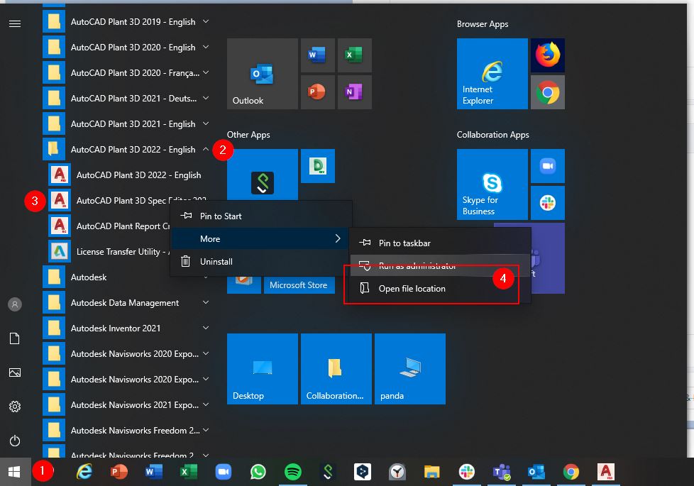 AutoCAD Plant 3D をインストールした後にスペック エディタとレポート