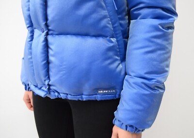 Women's Moncler RARE Vintage Down Puffer SHIMMER Blue Jacket Size
