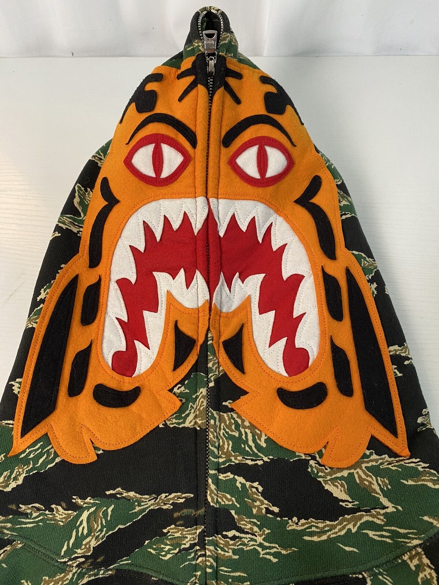 A Bathing Ape Bape Funthera Militia Green & Black Camo Tiger Shark