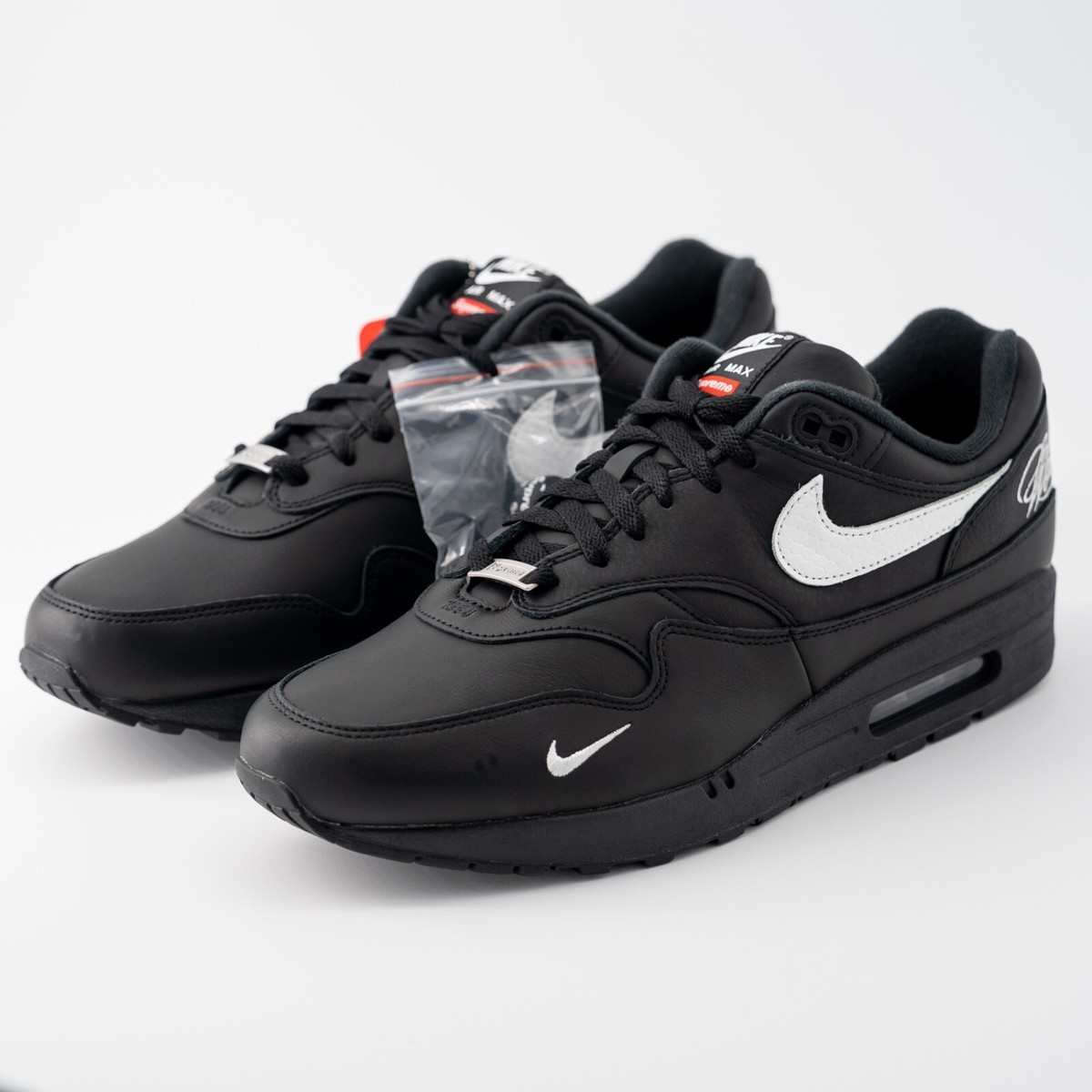 Size 13 - Supreme x Nike Air Max 1 '87 SP Black White for sale