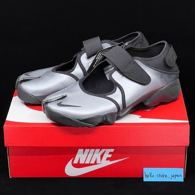 Nike Air Rift Women's Shoes Leather Metallic Silver Black IH3656