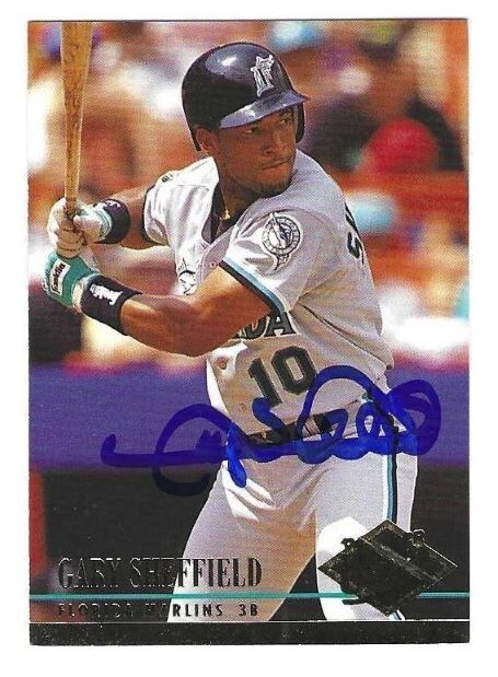 Signed GARY SHEFFIELD 1994 Fleer Ultra Florida Marlins card #199 w