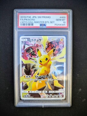 PSA 10 Pikachu Full Art 400/SM-P Limited Master Battle Pokemon