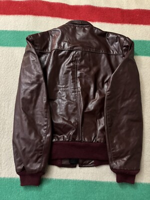 Vintage 60s 70s Oxblood Unbranded Talon Zipper Cafe Racer Leather