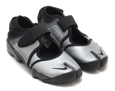 Nike Air Rift Women's Shoes Leather Metallic Silver Black IH3656