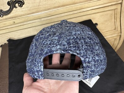 Authentic CHANEL New Cap Airline Baseball Tweed Lamé Blue Navy