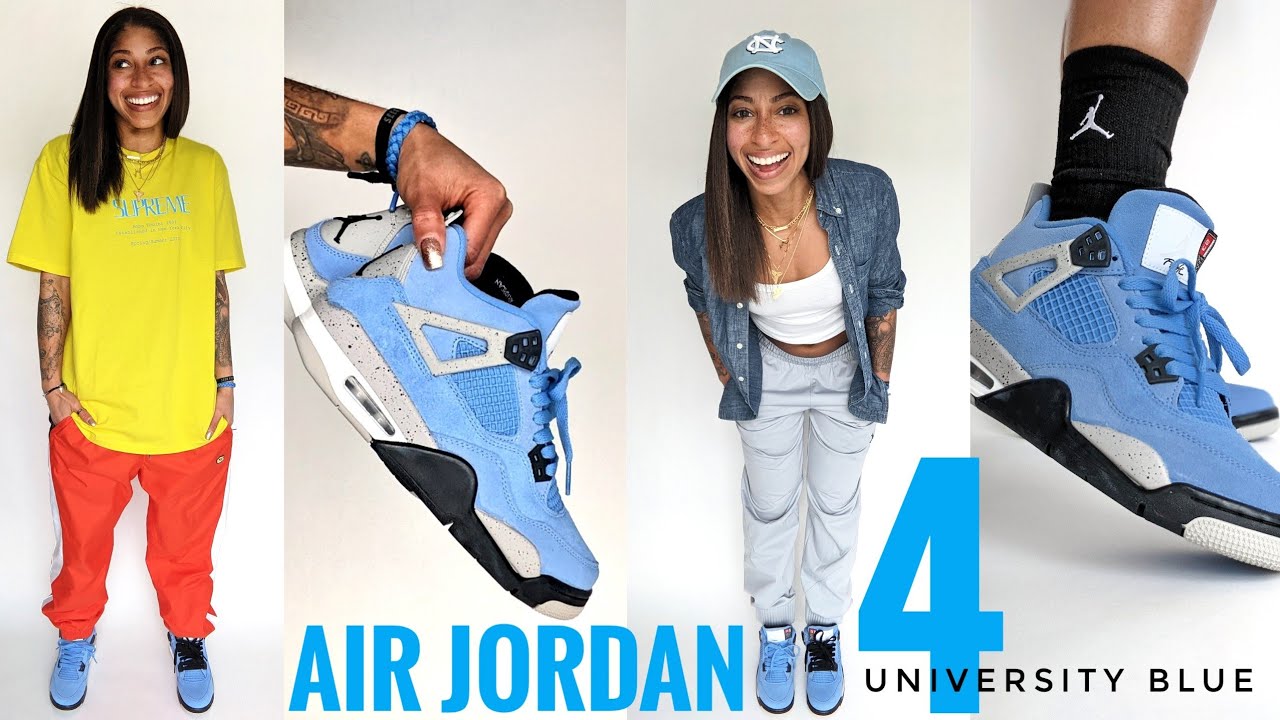 Air Jordan 4 University Blue (UNC) 2021 GS | Unboxing + Lookbook +
