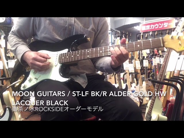 Moon Guitars / ST-LF BK/R Alder 2-piece Body Gold Hardware Lacquer