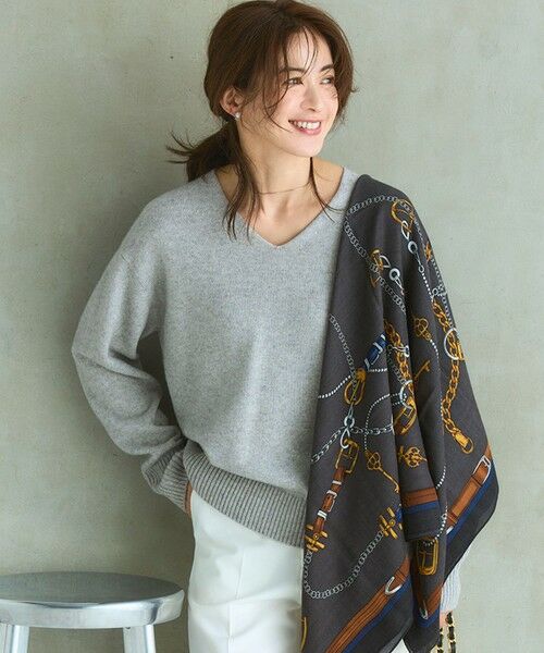 見上愛さんコラボカラー/VERY・GISELe掲載】カシミヤブレンド Vネック