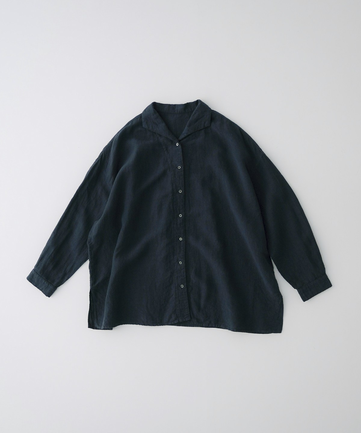 リネン近江晒しオープンカラーシャツ｜nest Robe / CONFECT ONLINE SHOP