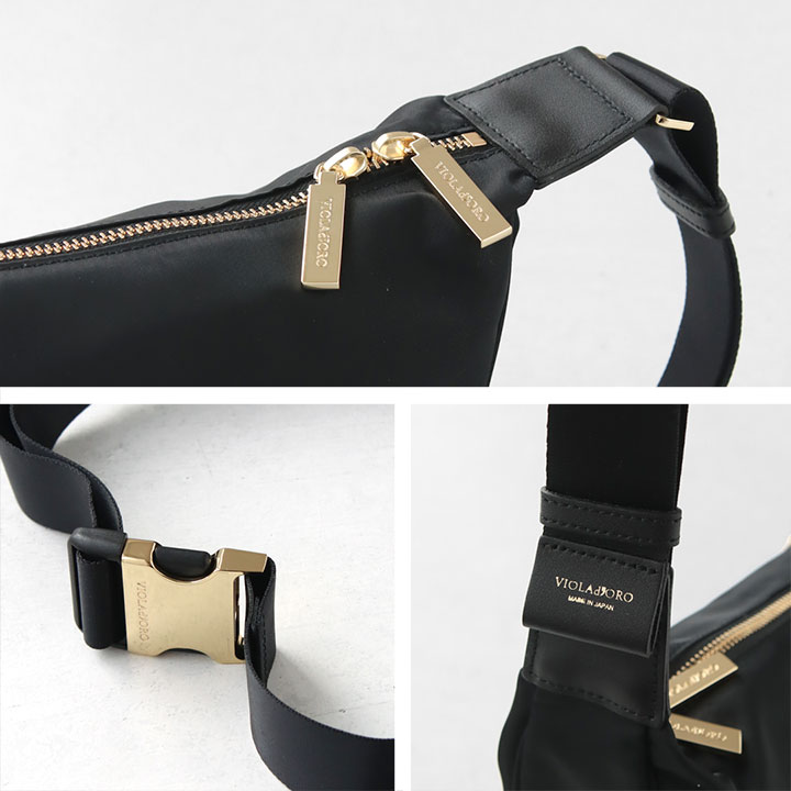 VIOLAd'ORO(ヴィオラドーロ) BIANCA ナイロンボディバッグ(V-2247)の