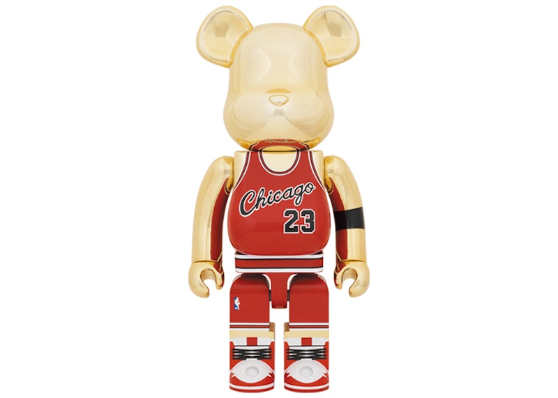 Bearbrick Michael Jordan 1985 Rookie Jersey 1000% Gold Chrome - US