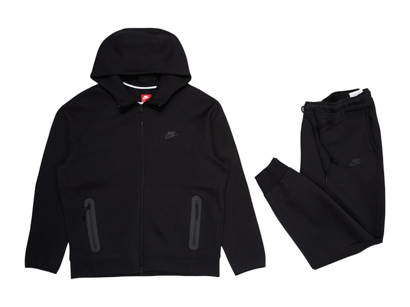 Nike Sportswear Tech Fleece Full-Zip Hoodie & Joggers Set Black