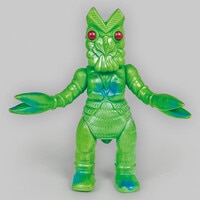 2281] ゴジラタイプ 1本角怪獣 茶成型 銀、緑塗装