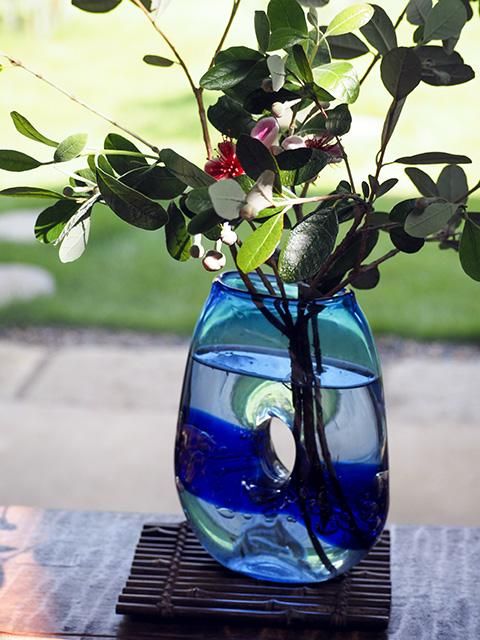 花ほうろオリジナルドーナツ型花器 | コバルトブルー - 花器のセレクト