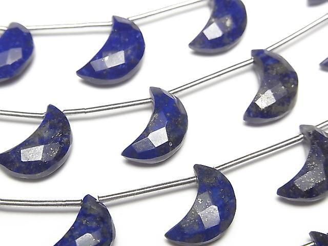 ラピスラズリ 三日月シェイプ 1連（6粒）｜天然石ビーズ・ルース