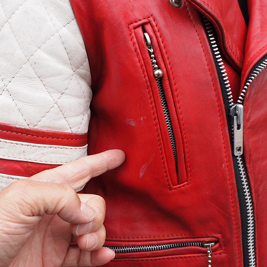 赤 白 ロンジャン ライダース 80年代 英国製 ヴィンテージ リアル