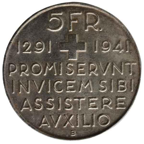 連邦成立650周年記念5フラン銀貨|スイス|コレクターズショップトモリンズ24