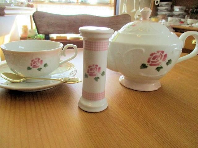 マニーローズ 陶器カントリーチェック サンドグラス - 「フランス雑貨