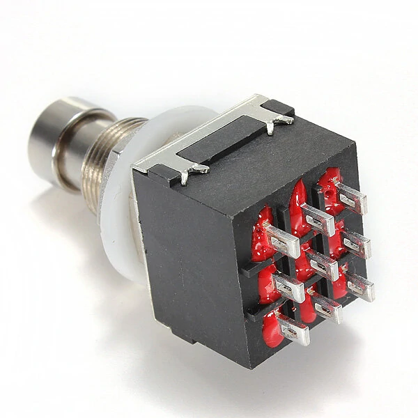 3PDT 9ピンギターエフェクトペダルフットスイッチスタンプボックス