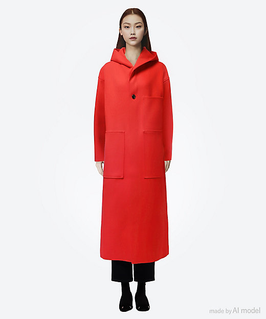 MELTON HOODED WORK COAT 17483 | HYKE