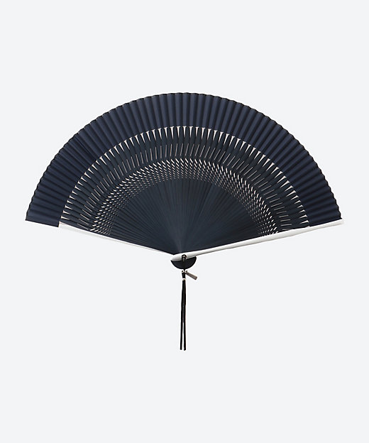 扇子 多幸扇アルミエアー 0196 黒・紺・シルバーグレー | 保赤軒