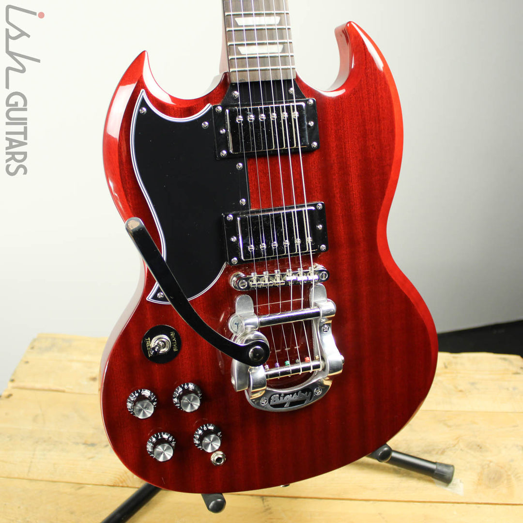 2014 Epiphone G-400 SG Pro Left Handed Cherry w/ Bigsby – Ish Guitars
