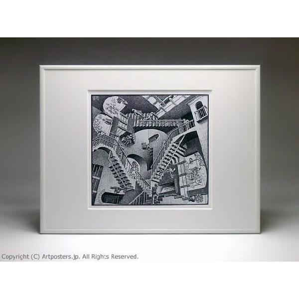 出荷区分B】M.C.エッシャー 相対性 額付ポスター Maurits Cornelis
