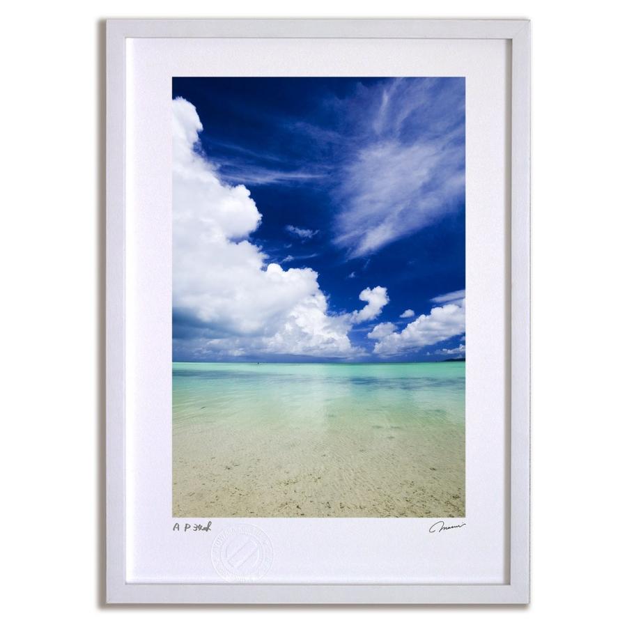 アートフォト 絵画 壁掛け 南国ビーチ （沖縄県 竹富島） 海 額入り 絵