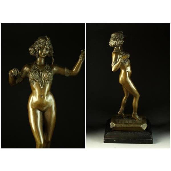 送料無料超人気ブロンズ像裸婦のダンサー像F.Preiss 42cm インテリア