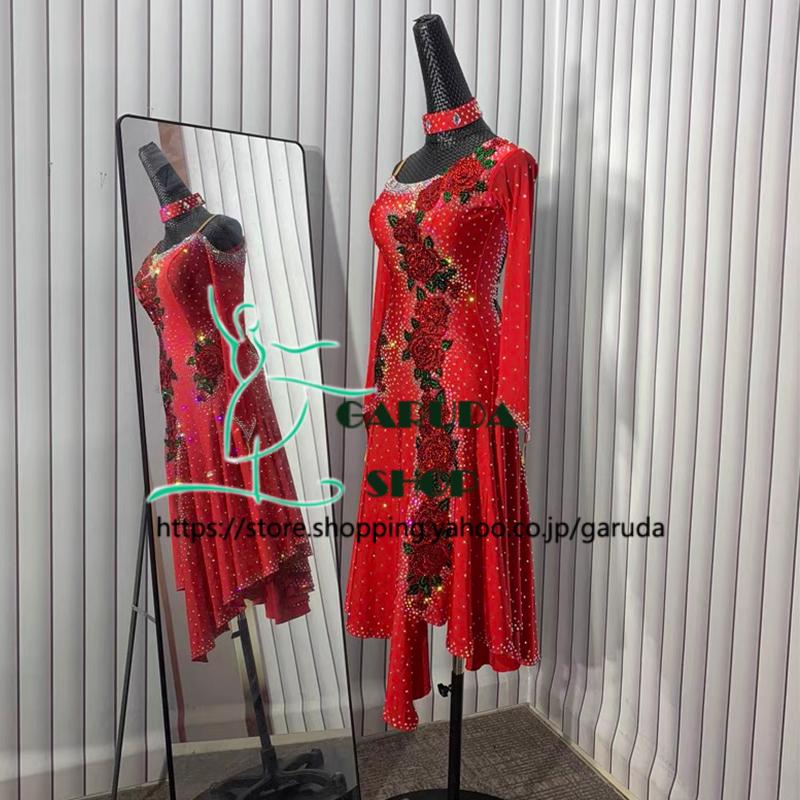 Garuda SHOP レディース社交ダンス衣装 競技ドレス ラテンドレス 高級