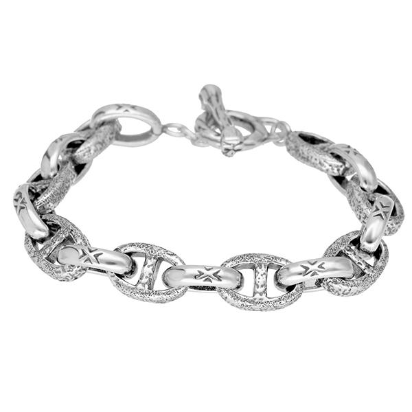 極太 スカル マンテル チェーン ブレスレット 21cm ドクロ 骸骨 髑髏