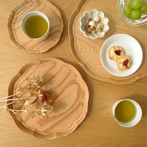 3/5はポイント10倍／ 四十沢木材工芸 KITO 輪花盆 中 ケヤキ 選べる