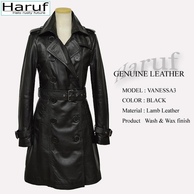 Haruf（ハルフ） レザートレンチコート レザーコート レディース 本革