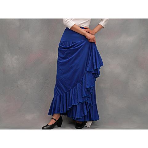 フラメンコスカート フラメンコファルダ フラメンコ衣装 練習用 青