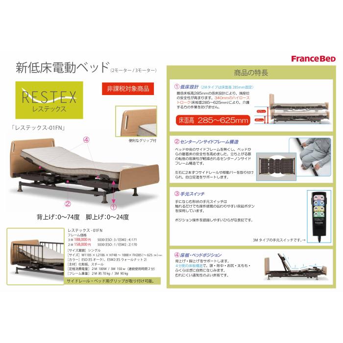 フランスベッド（FRANCEBED） 電動リクライニングベッドフレーム レス