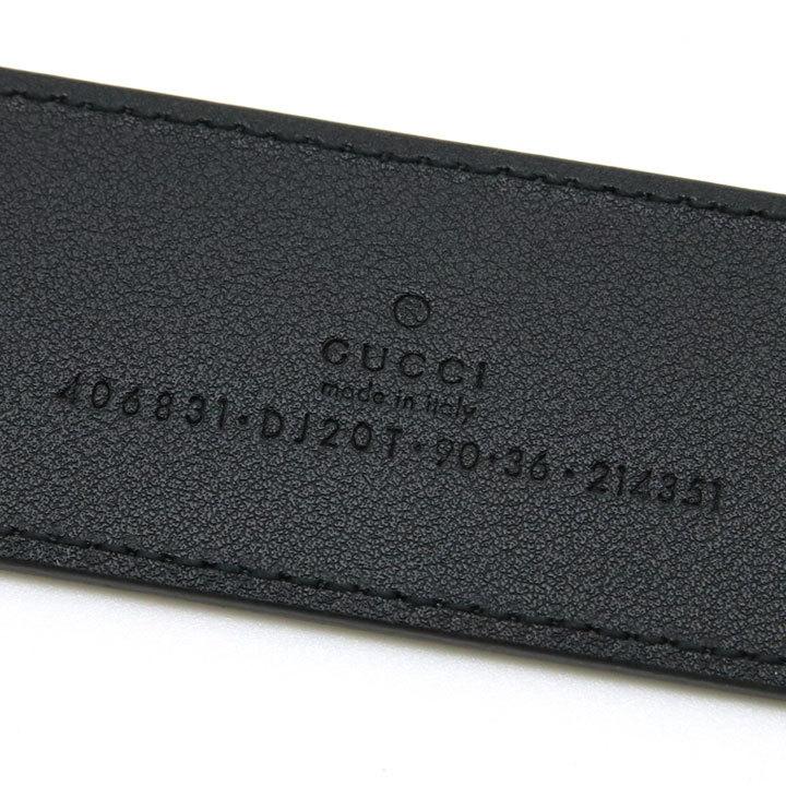 ダブルG グッチ ベルト メンスベルト GGマーモント Gバックル ブラック