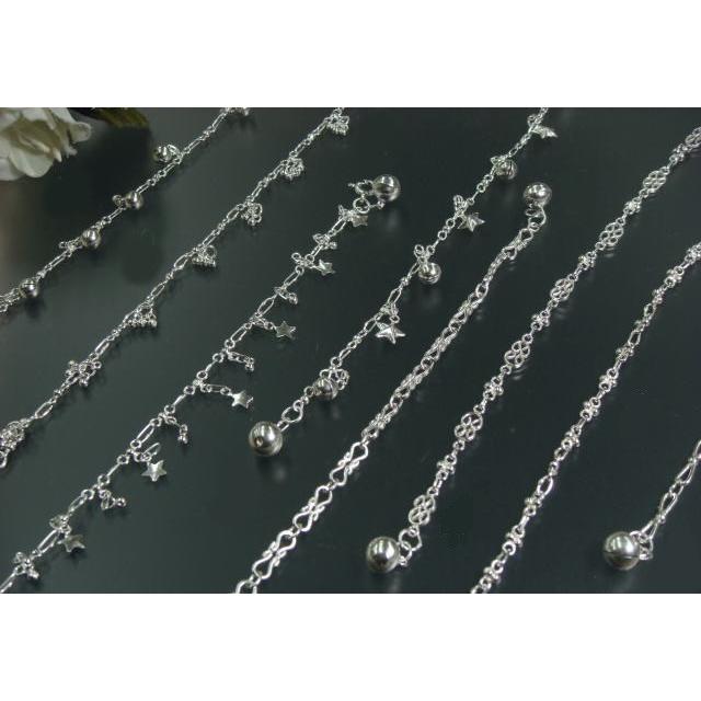 シルバーブレスレット スター 星 鈴 モチーフ シルバーチェーン