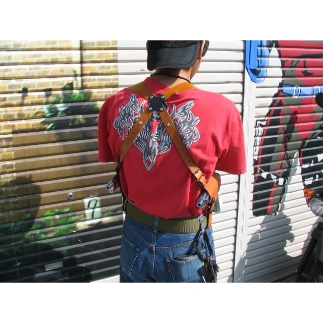 ボーナスストアPlus＋5％】牛革製ダブルショルダーホルスター（M92