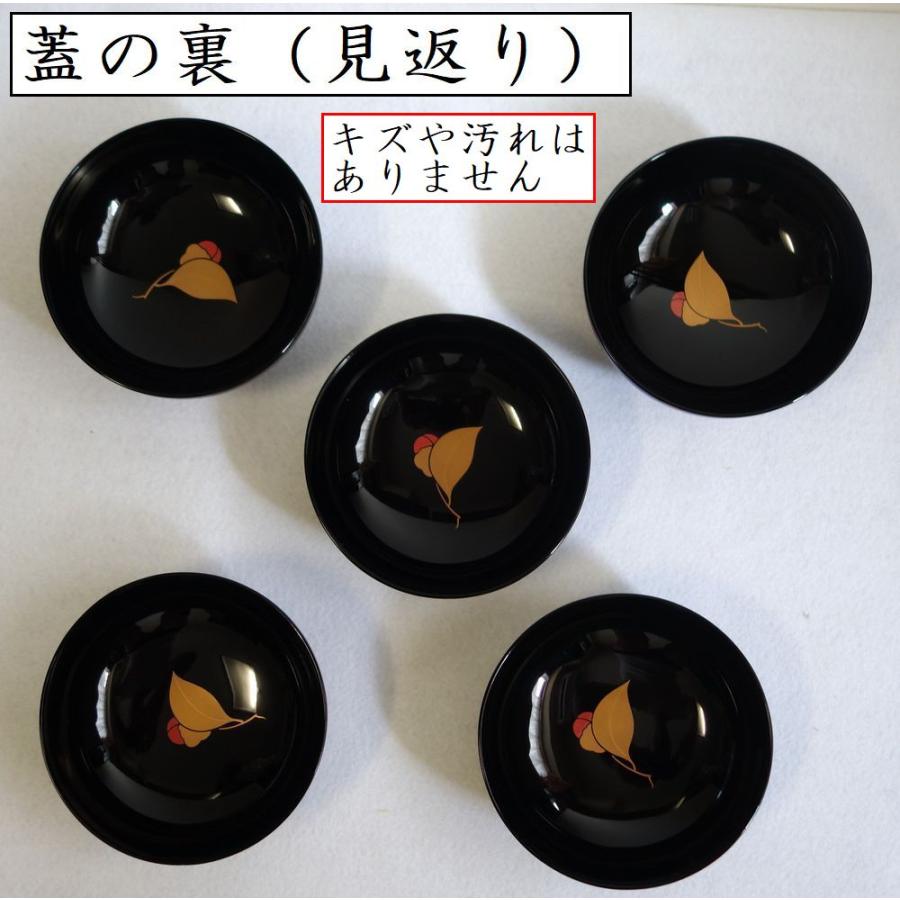輪島塗 つばき蒔絵 吸物椀5客 輪島塗吸物椀 輪島塗お椀 汁椀 椿蒔絵
