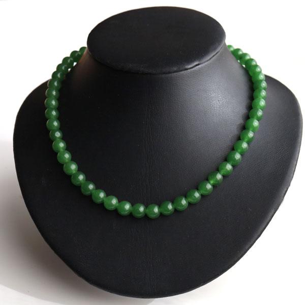天然石 ネックレス 台湾翡翠 8mm ジェイド ひすい 緑 グリーン