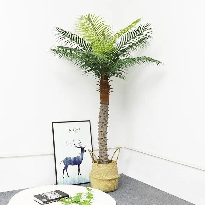 人工観葉植物 約170cm 緑 白鉢 ヤシの木 フェニックス 南国 リゾート