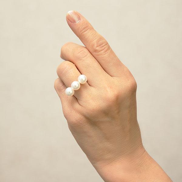パール リング 真珠リング 真珠指輪 k18 18金 18k ホワイトゴールド