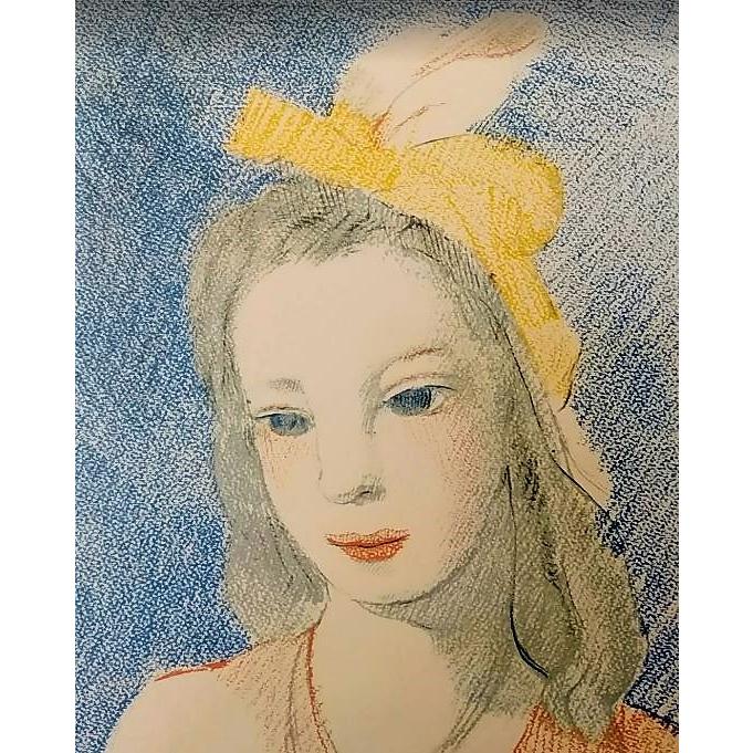 マリー・ローランサン「MarriceLaurencin」額装品 複製画 額縁外寸44.5