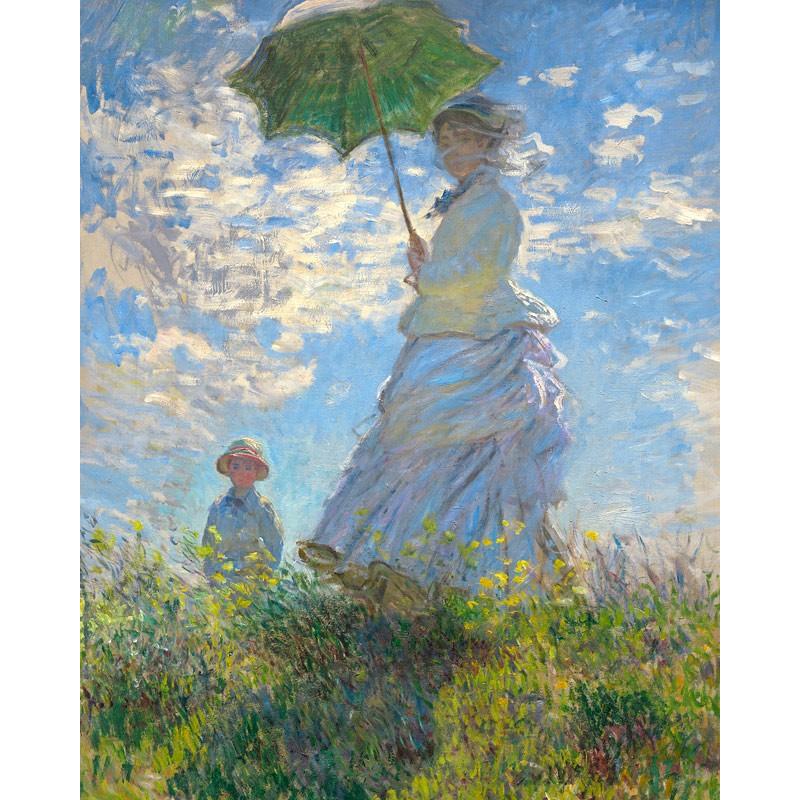 世界の名画 モネ 散歩、日傘をさす女性 ジクレーキャンバス複製画 豪華