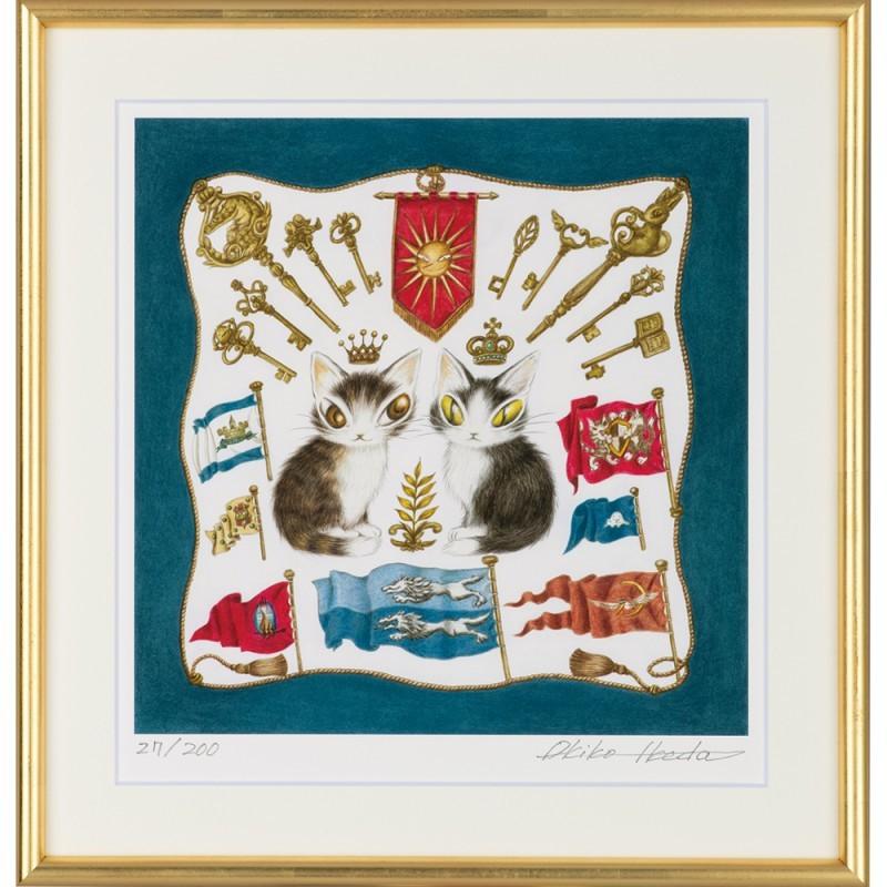 猫の ダヤン 「 ロイヤル 」 ジクレー版画 絵本作家 池田あきこ 額装