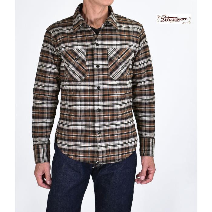 DELUXEWARE（デラックスウエア） ネルシャツ 長袖シャツ HILLS.GRAY