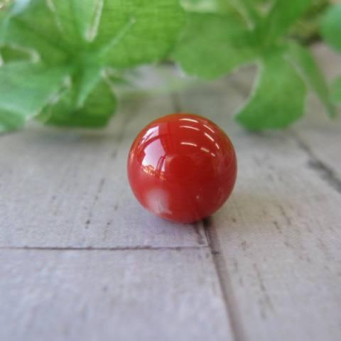 希少】高知産 血赤（ちあか）珊瑚丸玉ルース （11.5ミリ） /パーツ