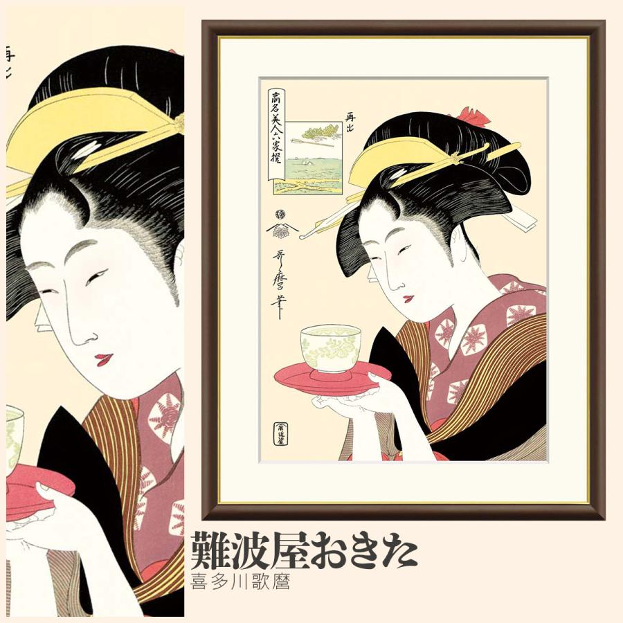 額絵難波屋おきた 喜多川歌麿 F8サイズ 美人画 大首絵 高名美人六家撰